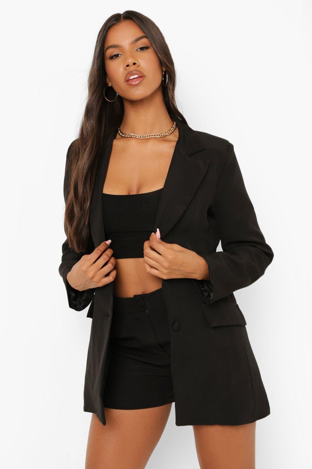 Boohoo Getailleerde Blazer, Black