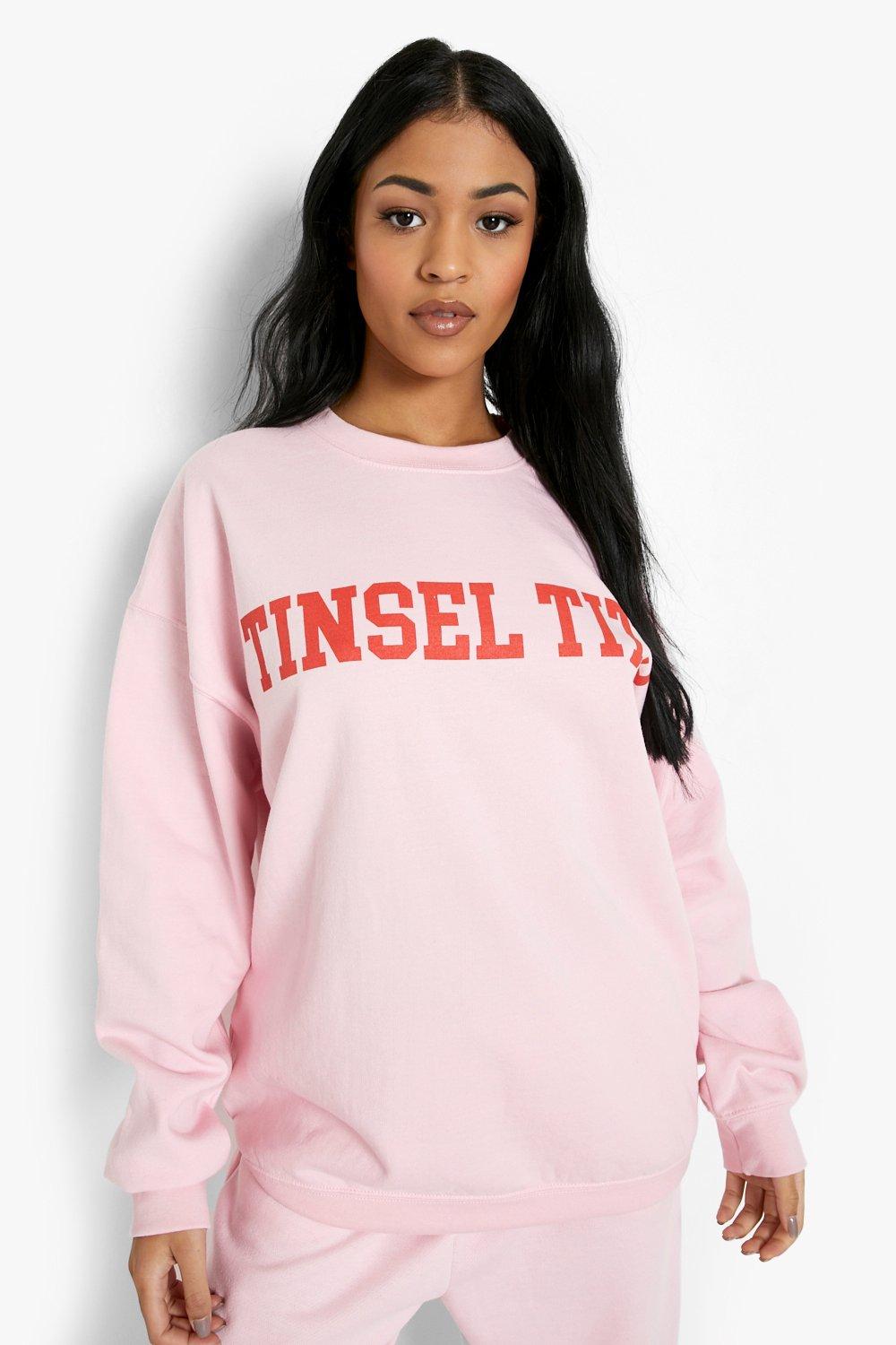 Tall - Tinsel Tits Sweatshirt I Återvunnet Tyg, Pink