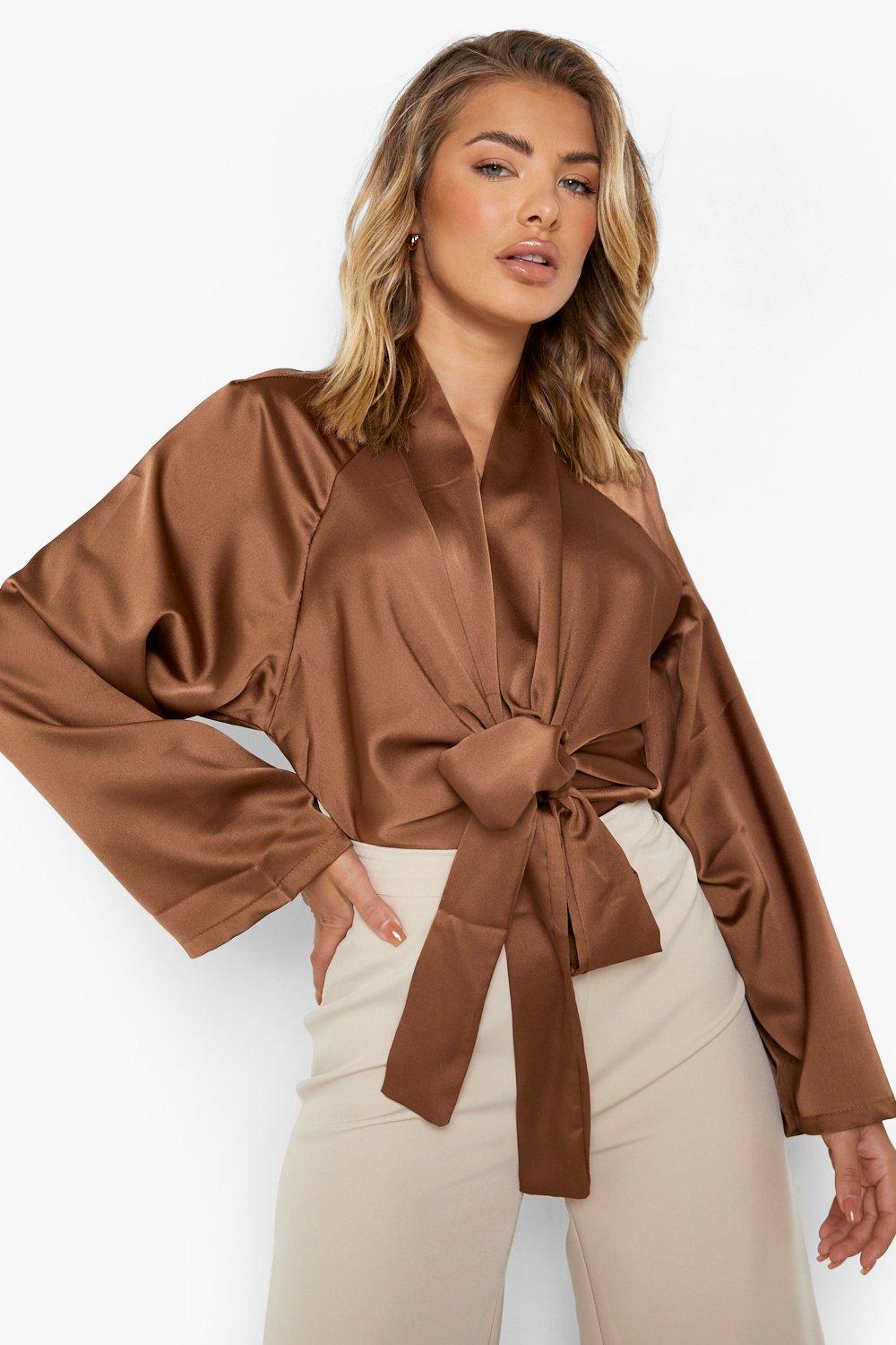 Oversized Opgeknoopte Blouse, Chocolate
