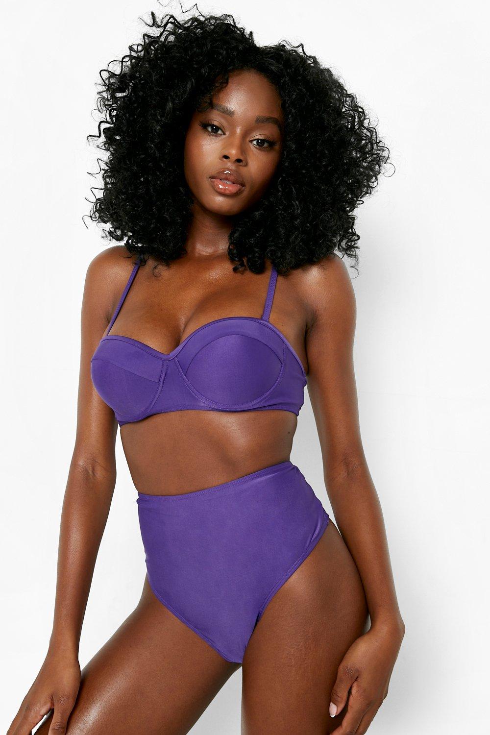 Image of Top bikini a fascia imbottito, Purple