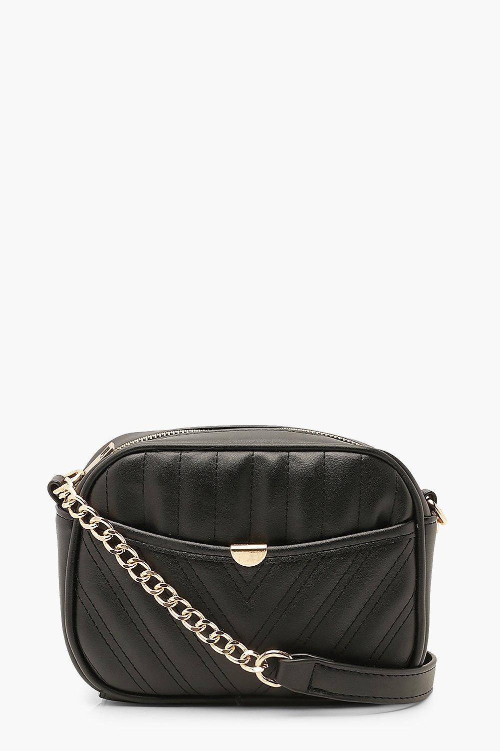 boohoo Womens Quilted Zip Around Cross Body Bag - Black - One Size, Black