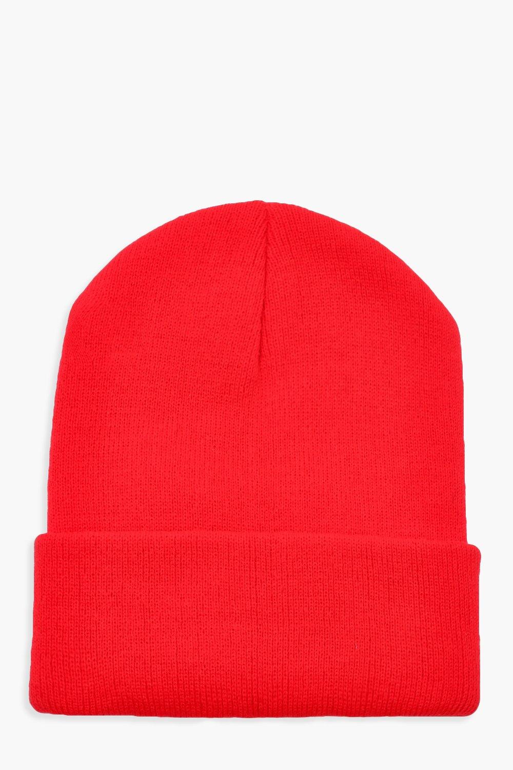Boohoo Basic Gebreide Muts, Red