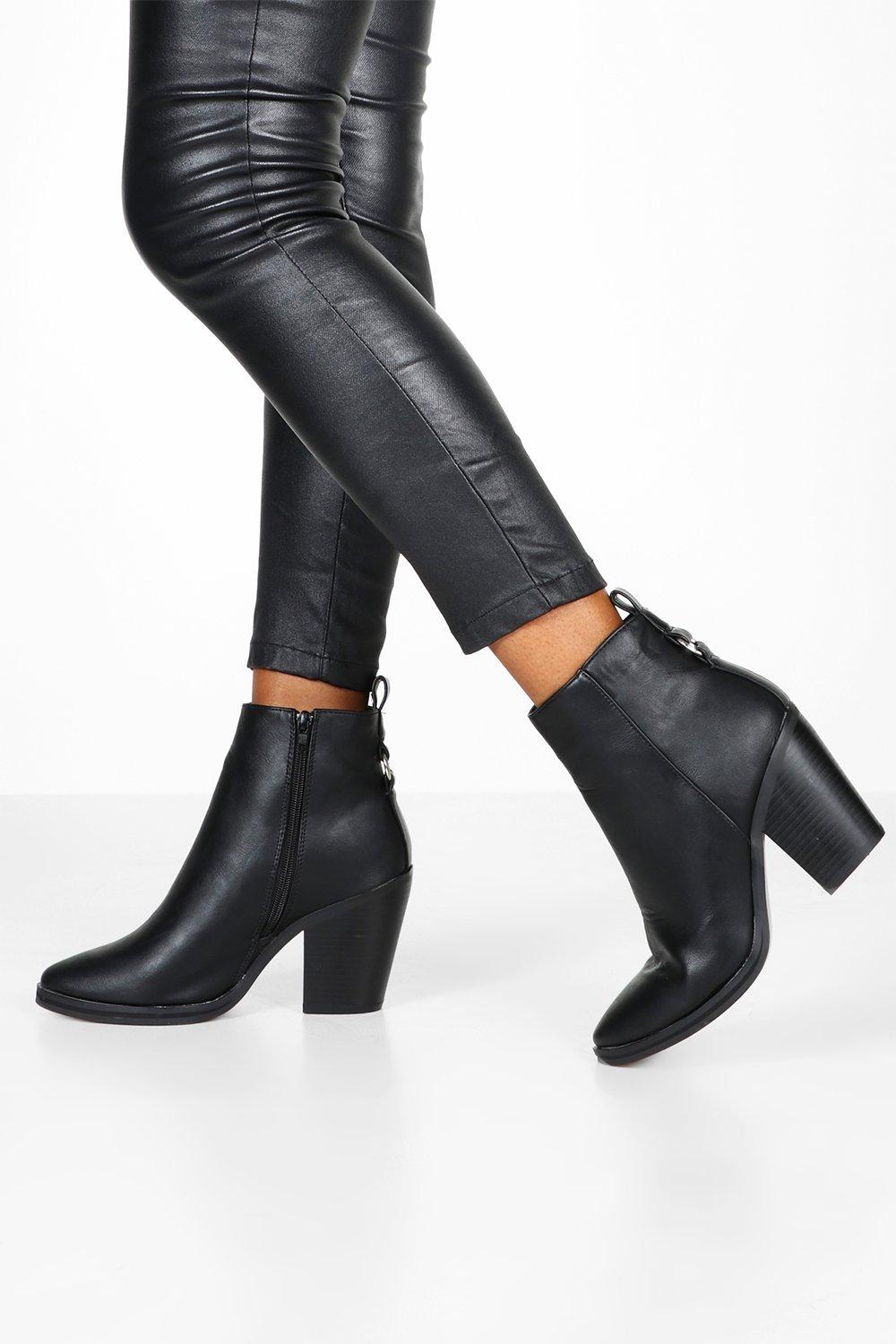 boohoo Womens Wide Fit Western Boots - Black - 5, Black