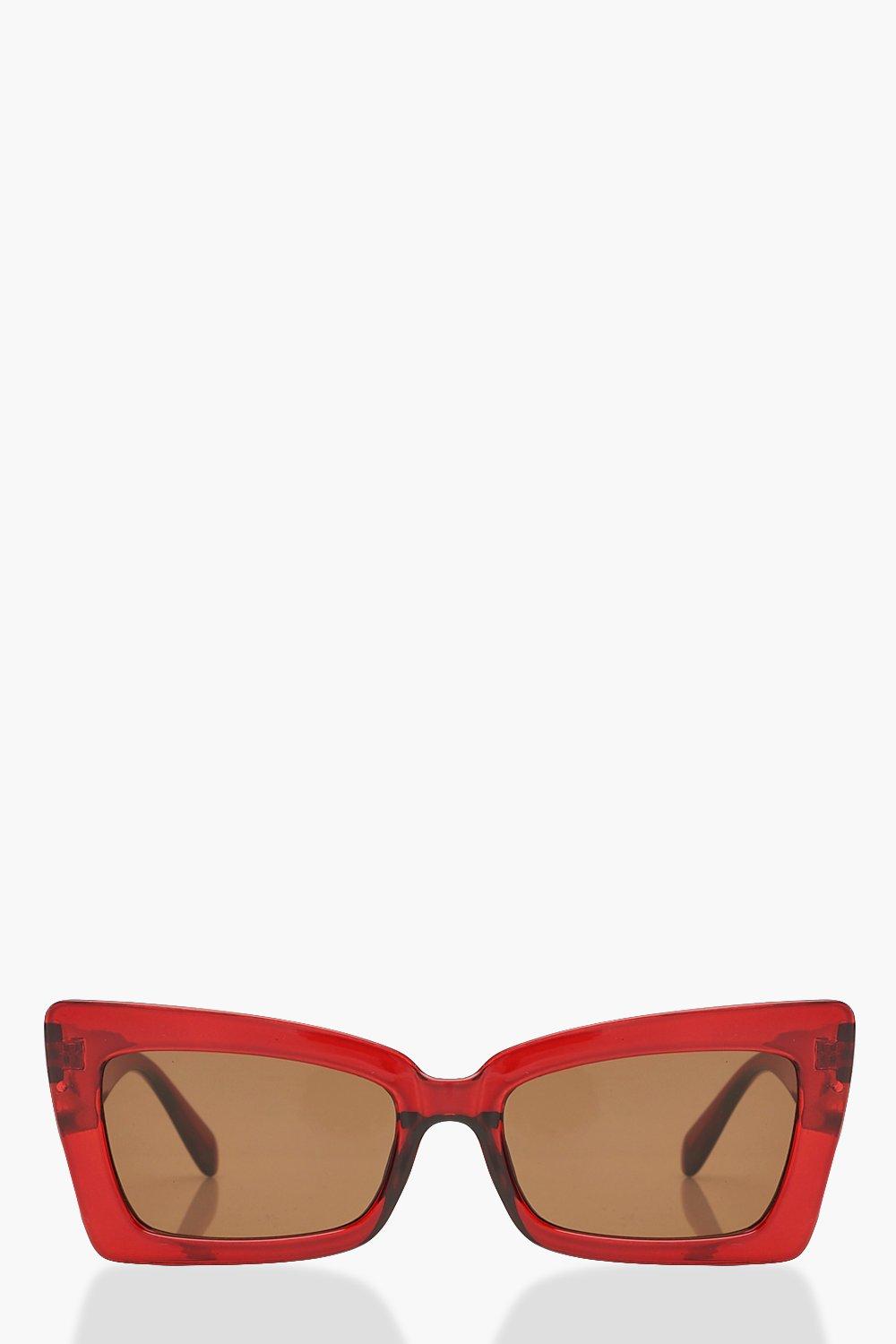

Крупные солнцезащитные очки в прямоугольной оправе, Red