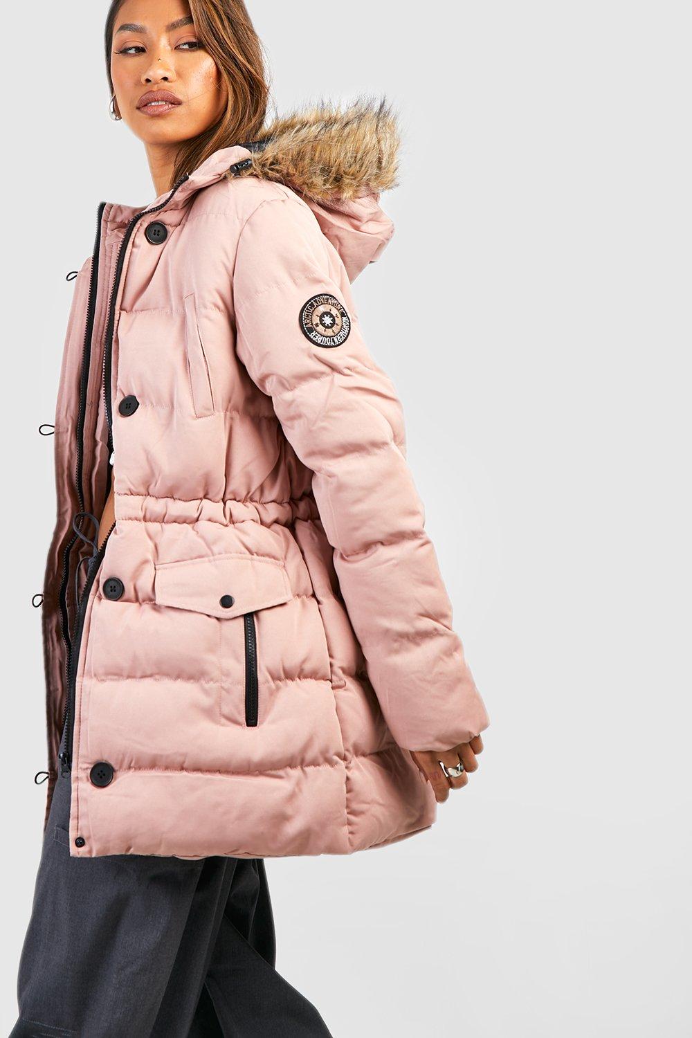 Womens Luxe Mountaineering Parka Coat - Pink - 8, Pink