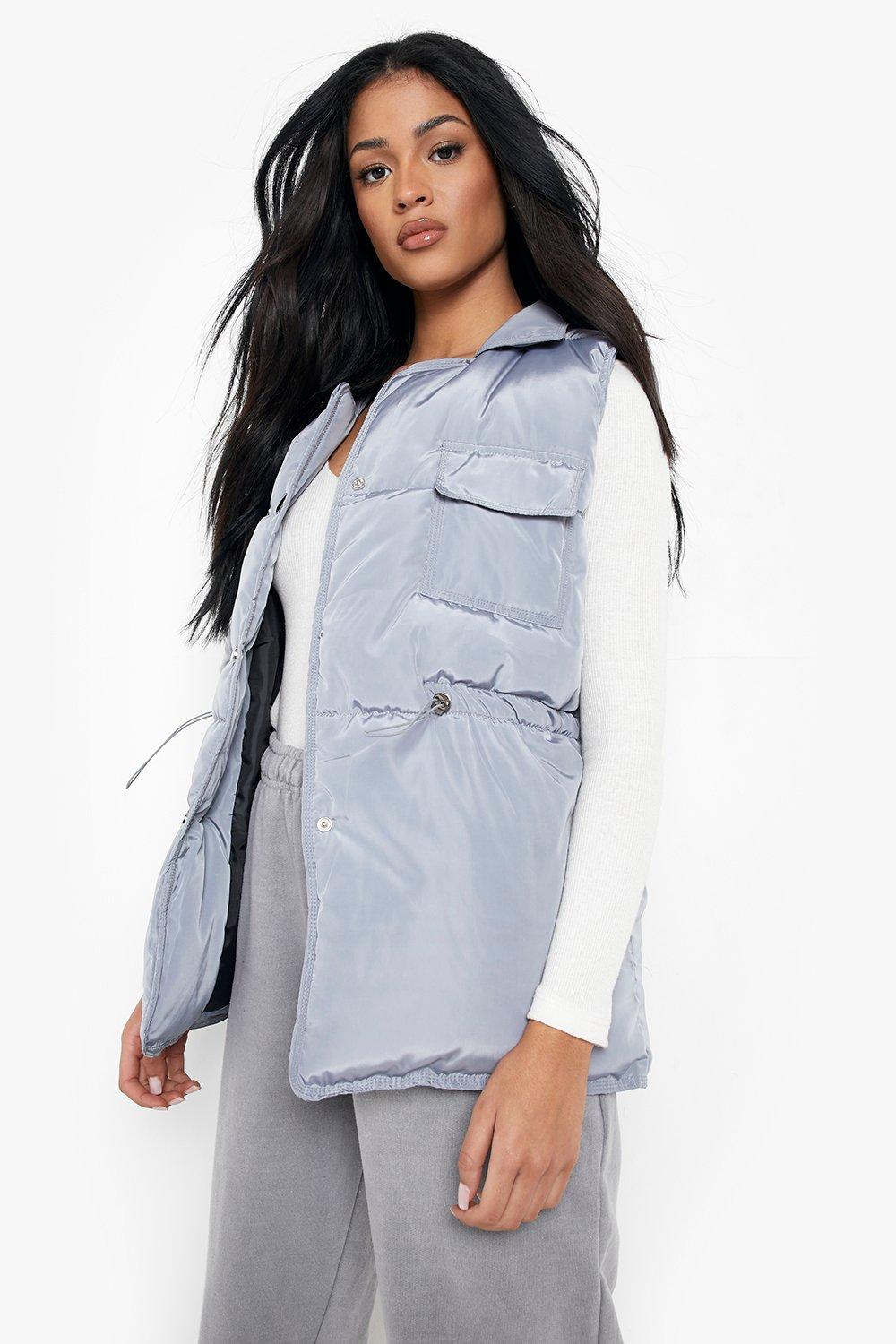 Boohoo Tall Bodywarmer Met Knopen, Grey
