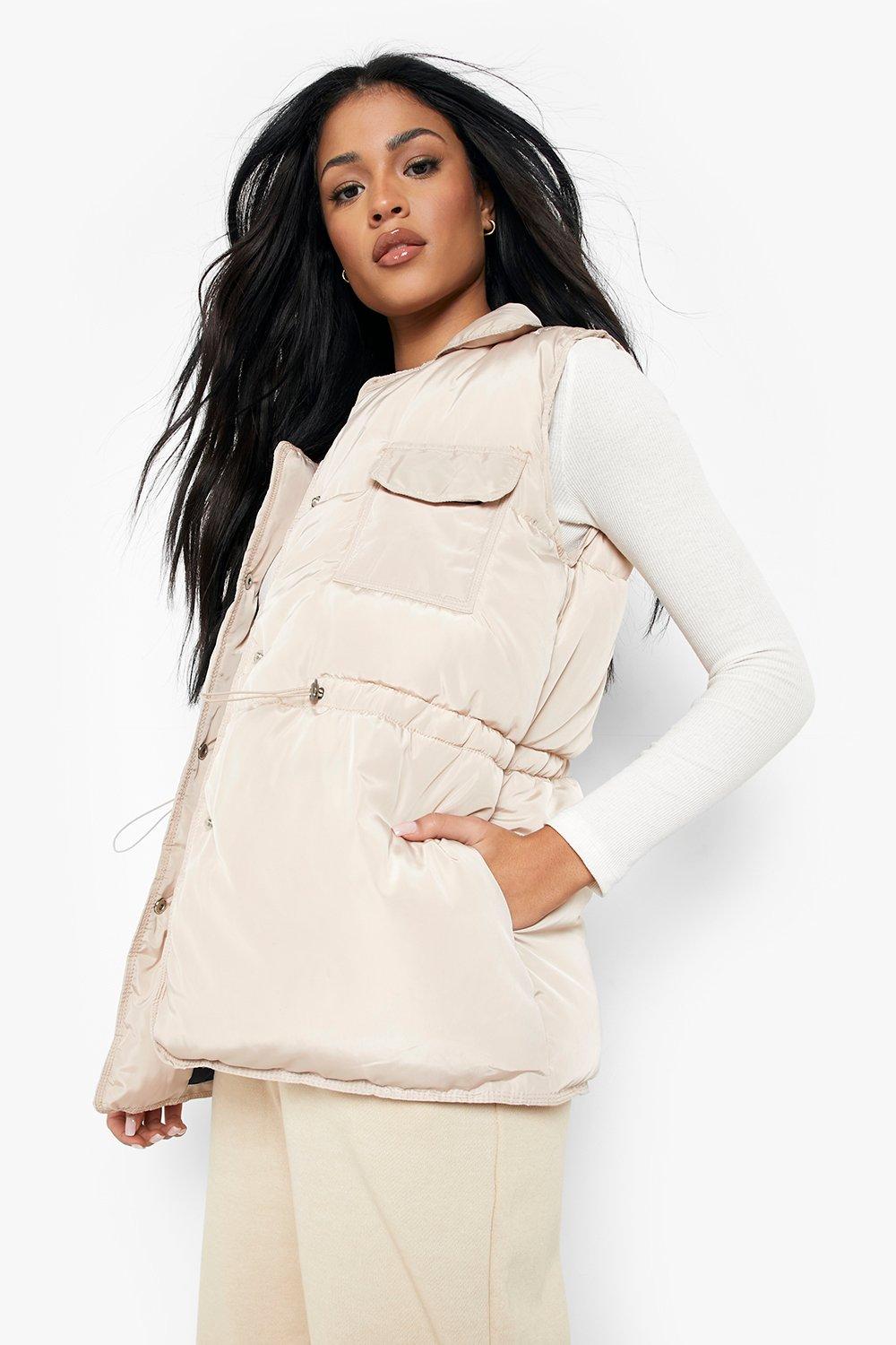 Boohoo Tall Bodywarmer Met Knopen, Stone