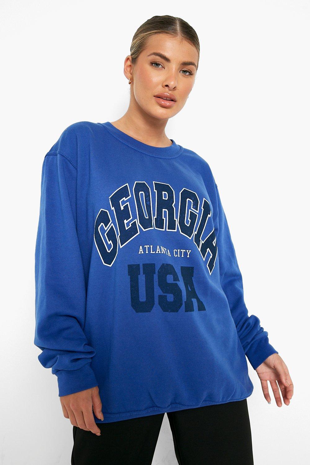 Georgia Atlanta City Printed Sweater, Blue