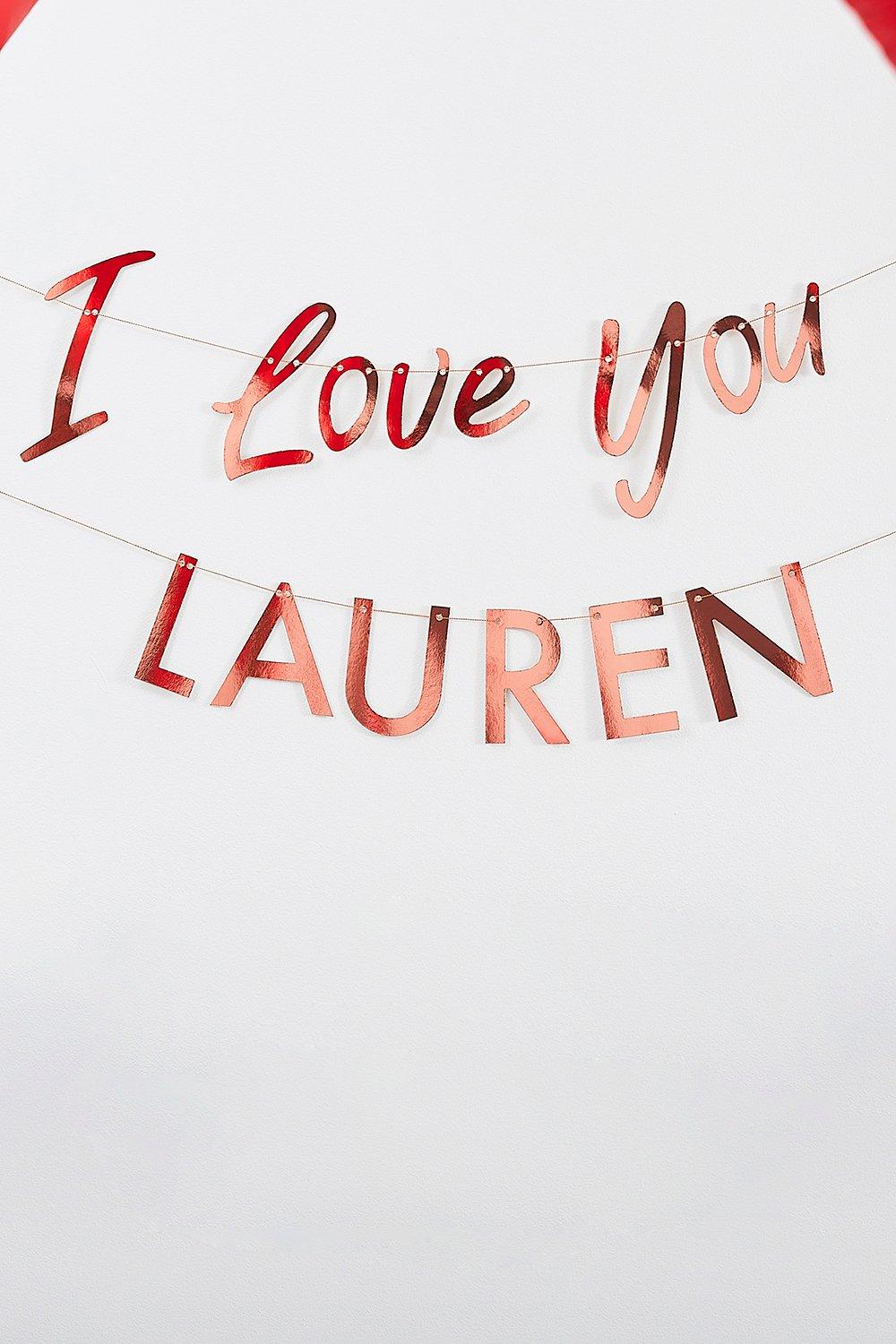 Ginger Ray Customisable I Love You Foiled Bunting, Rose Gold