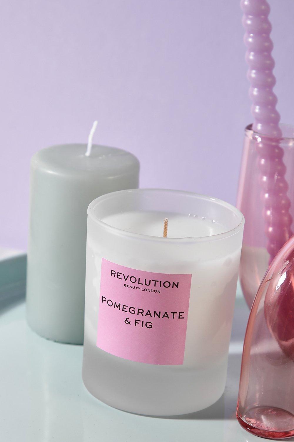 Revolution Pomegranate & Fig Scented Candle, Pink