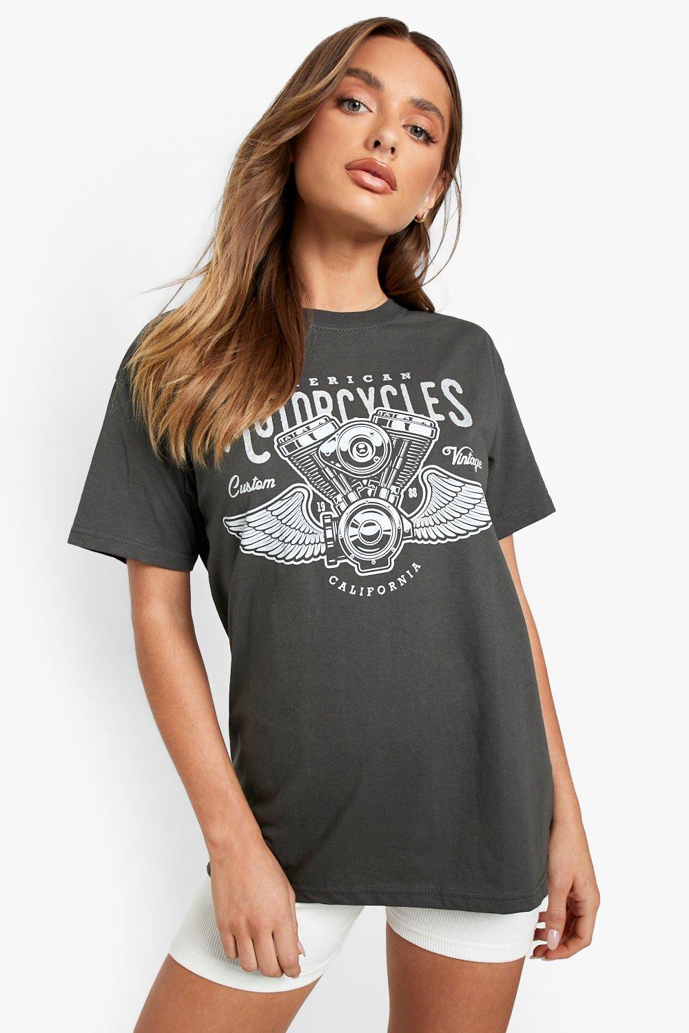 Oversized Glitter T-Shirt Met Print, Charcoal