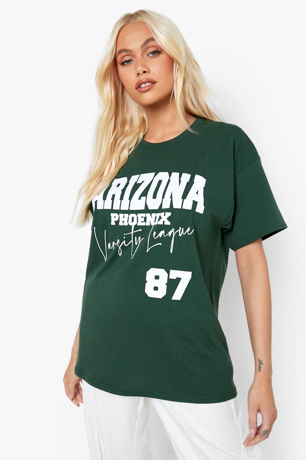 Arizona Oversized Printed Overdyed T-Shirt, Green