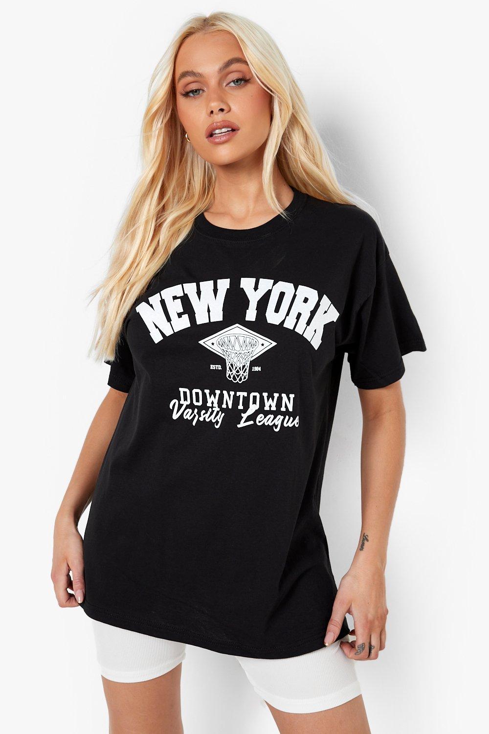 Oversized Overdye New York T-Shirt, Black
