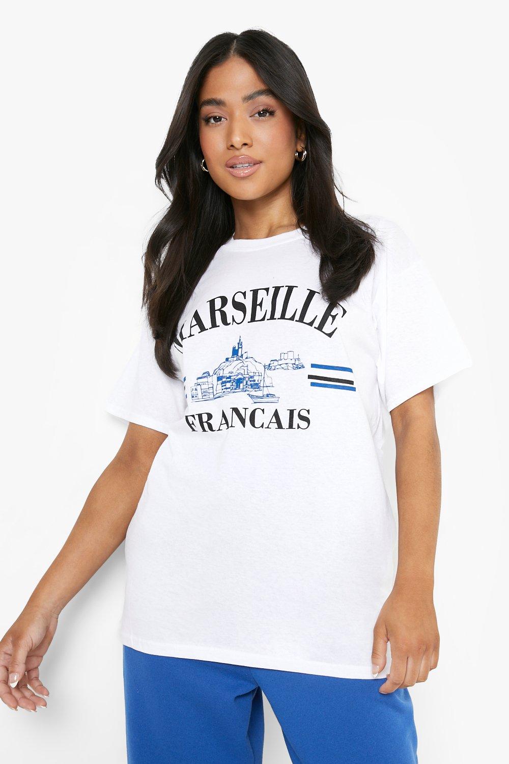 Petite Marseille T-Shirt Met Opdruk, White