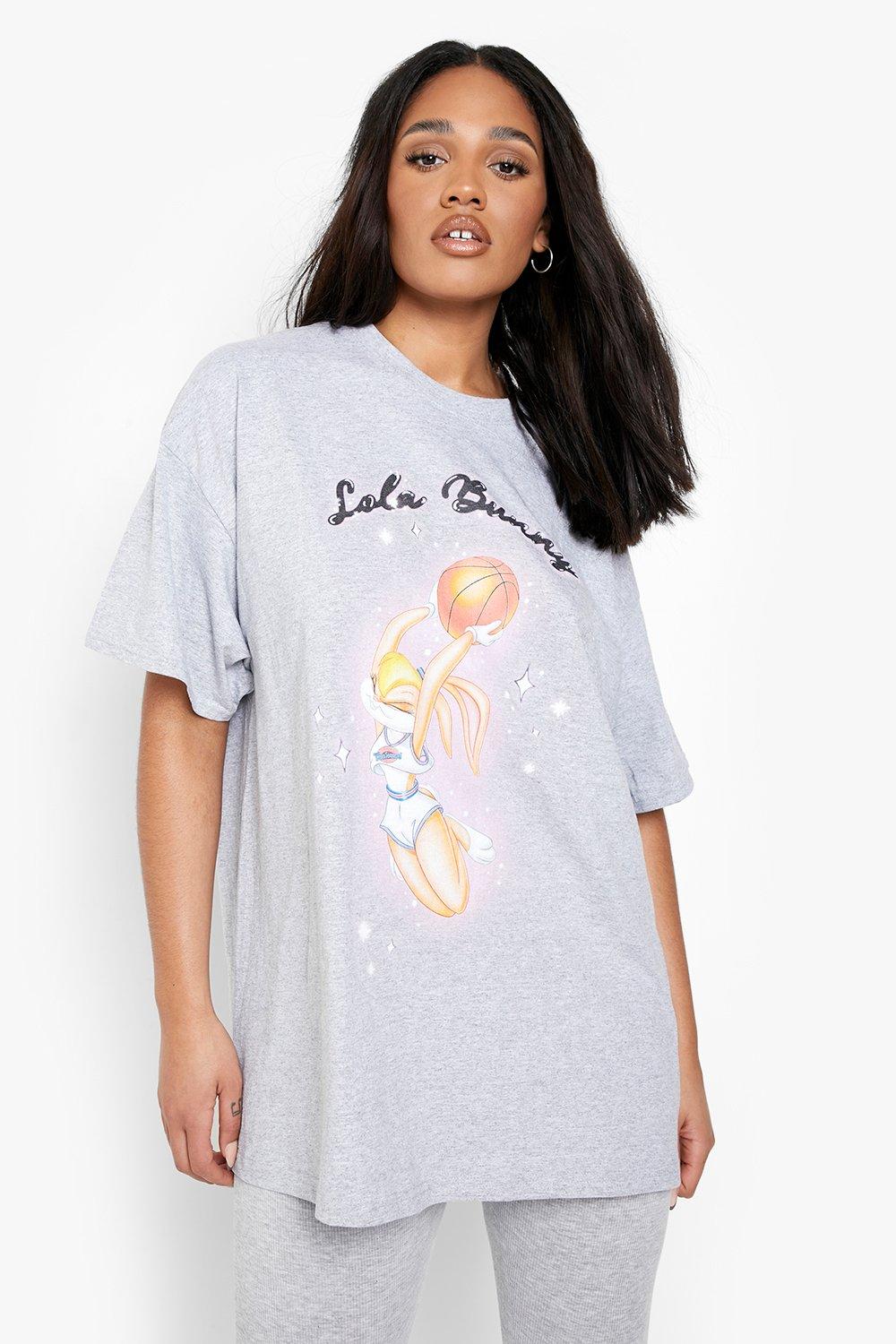 Plus Oversized Lola Bunny T-Shirt, Grey