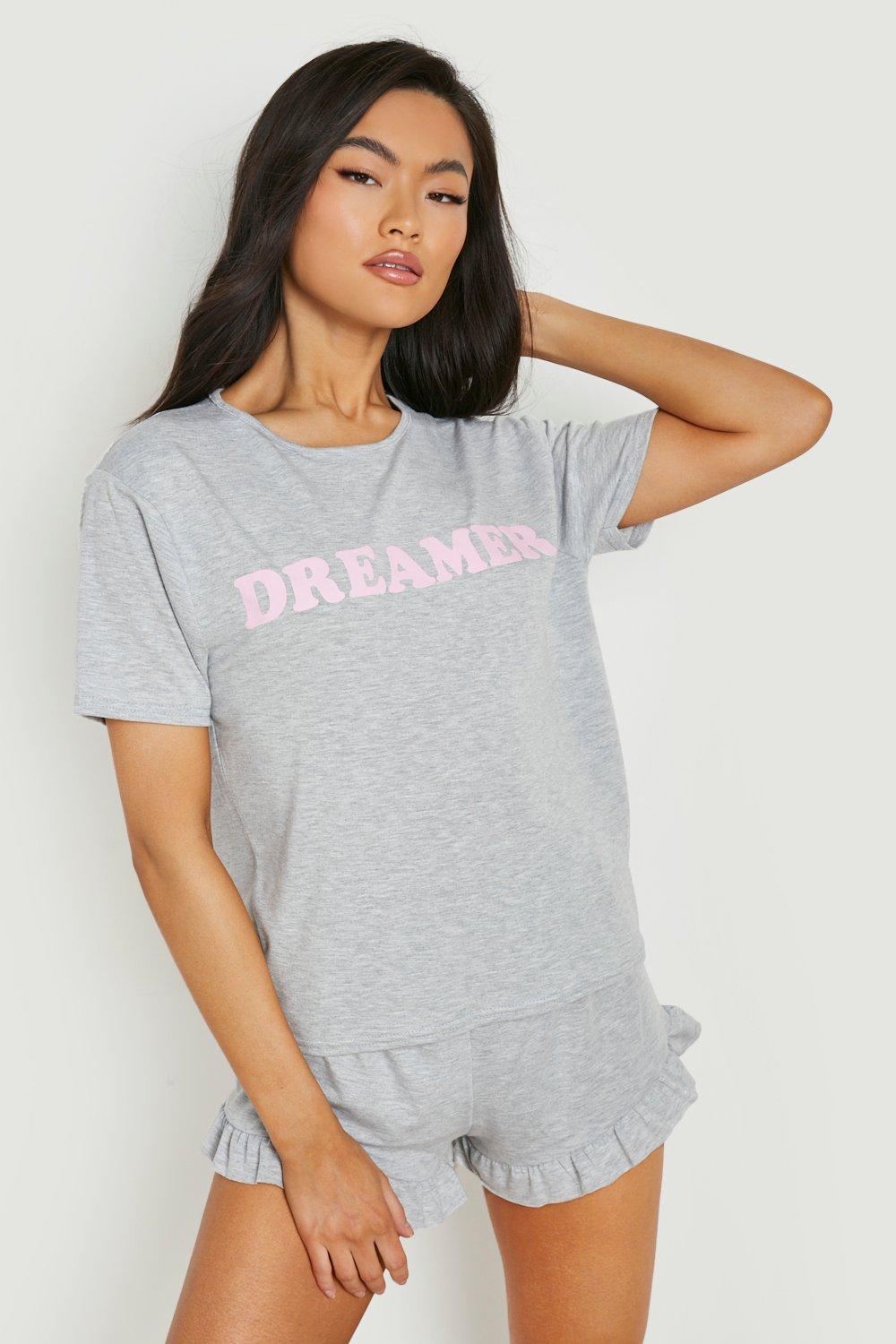 Dreamer Pajamas Med Shorts, Grey
