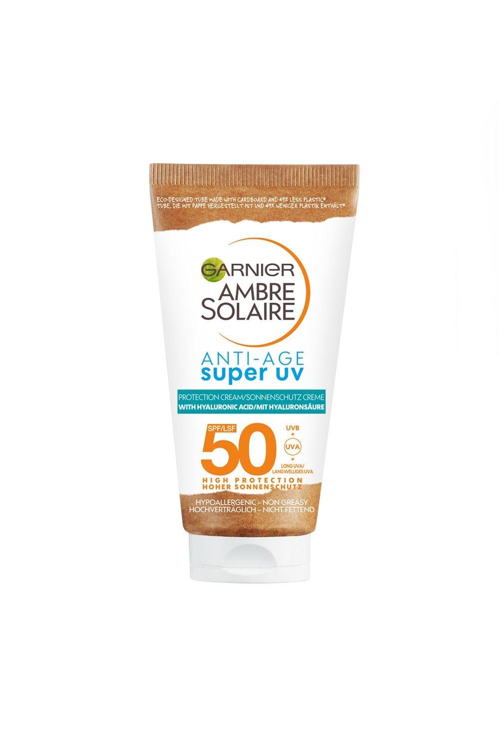 Garnier Ambre Solaire Anti-Age Super Uv Face Protection Cream Spf50 50Ml (Bespaar 17%), White