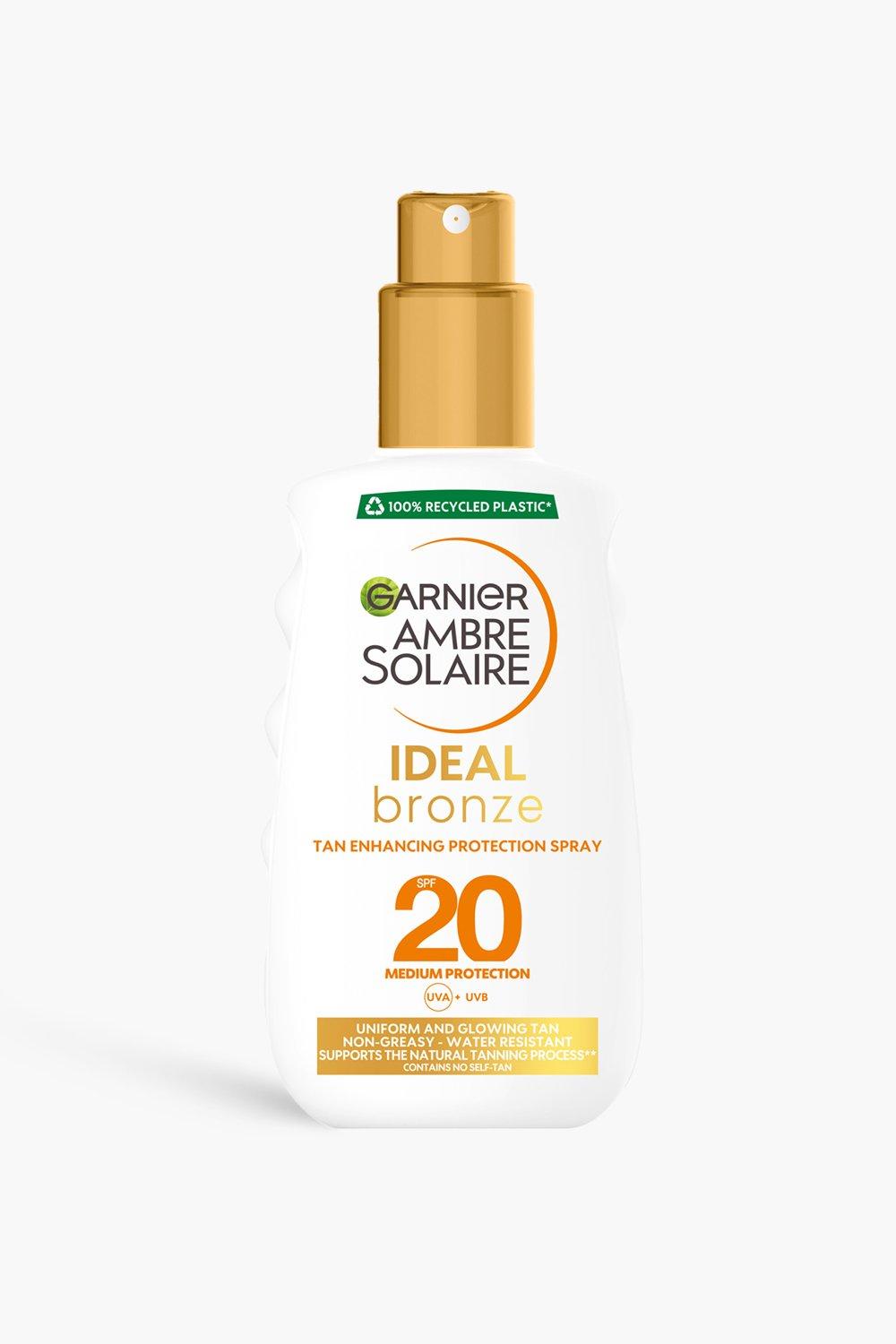 Garnier Ambre Solaire Ideal Bronze Protective Sun Cream Spray Spf20, High Sun Protection Factor 20, 200Ml (Bespaar 32%), White