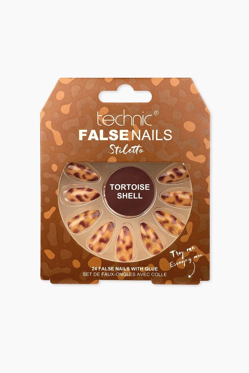 Technic False Nails Stiletto - Tortoiseshell, Medium