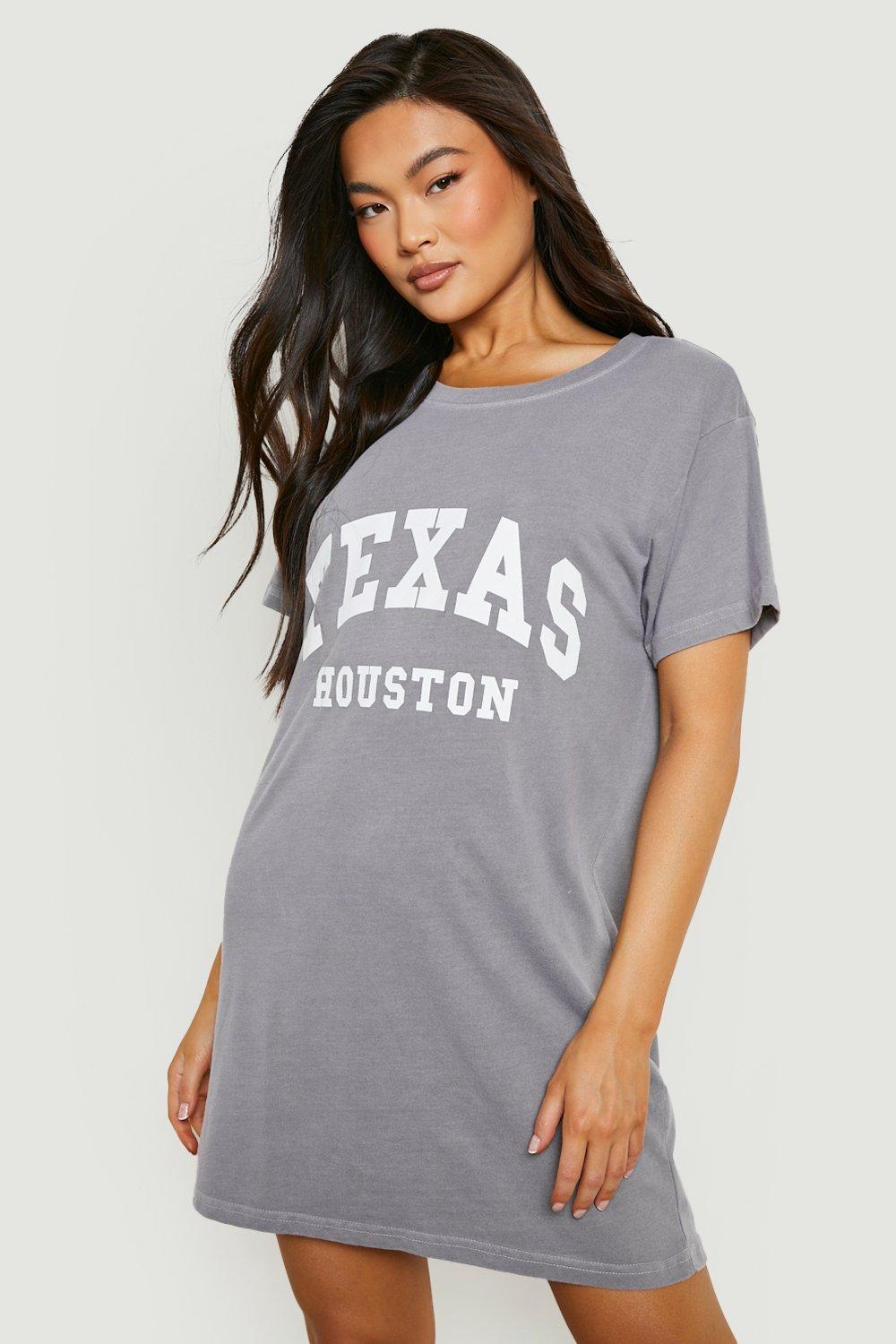 Texas Houston T-Shirtklänning, Grey