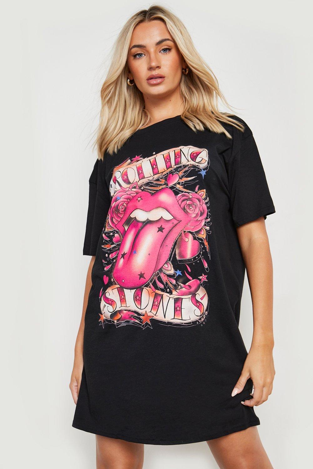 Image of Vestito T-shirt ufficiale Rolling Stones con stampa, Nero