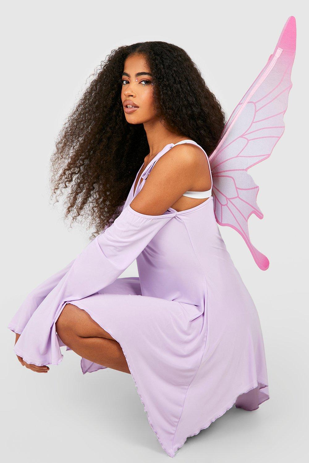 Image of Womens Halloween Fairy Wings - Pink - One Size, Pink