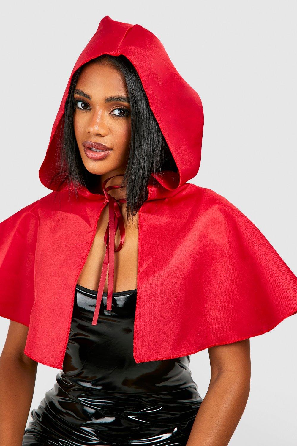 Image of Womens Red Halloween Hooded Cloak - One Size, Red