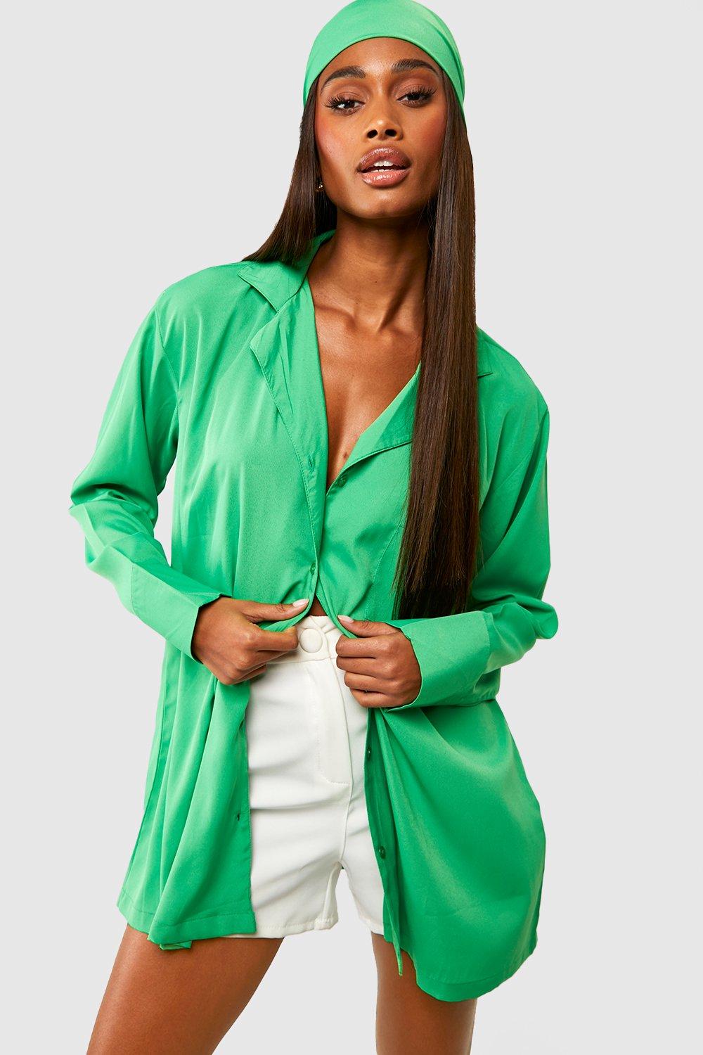 Image of Camicia oversize & foulard, Verde