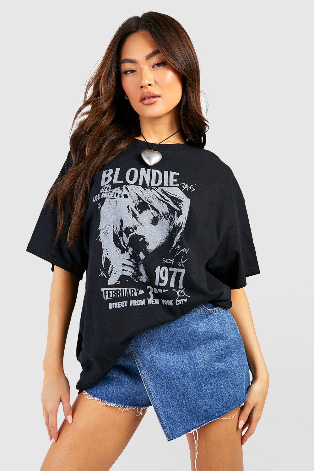 Image of T-shirt oversize ufficiale Blondie con banda, Nero