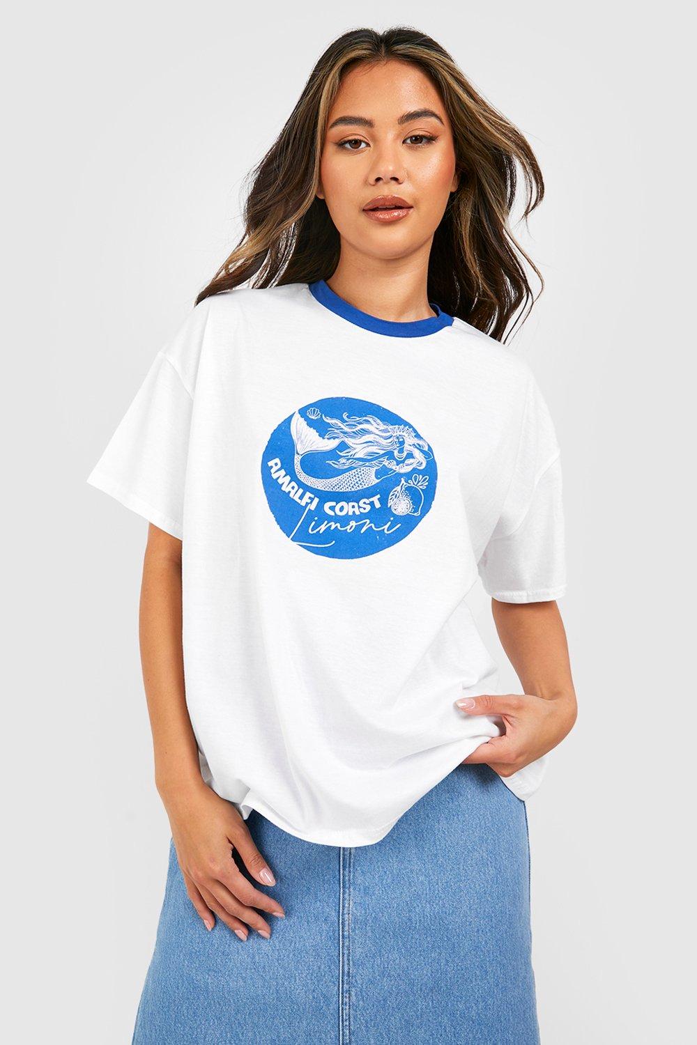 Image of T-shirt con rifiniture a contrasto, Bianco