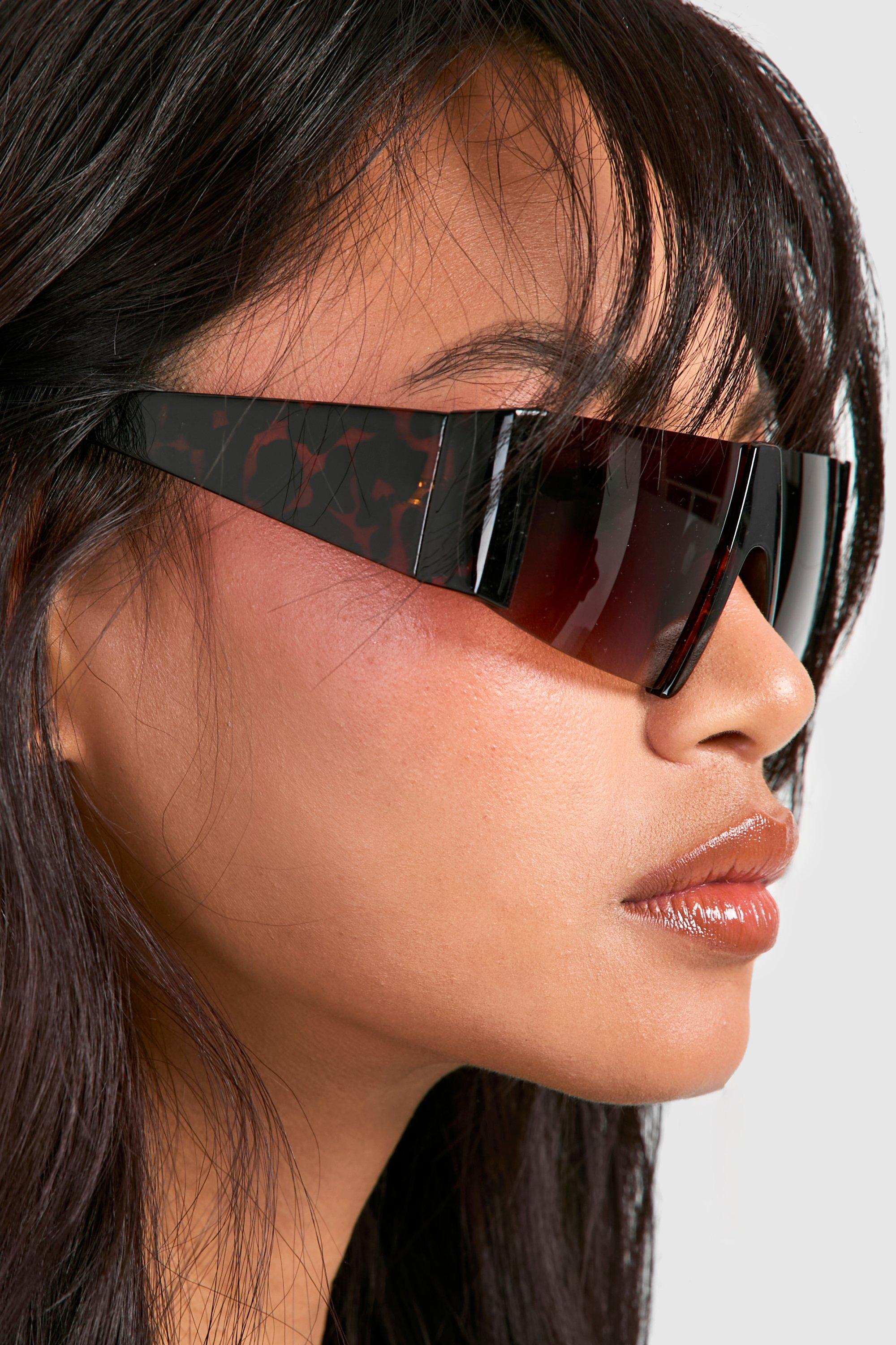 Image of Tortoise Visor Style Sunglasses, Brown