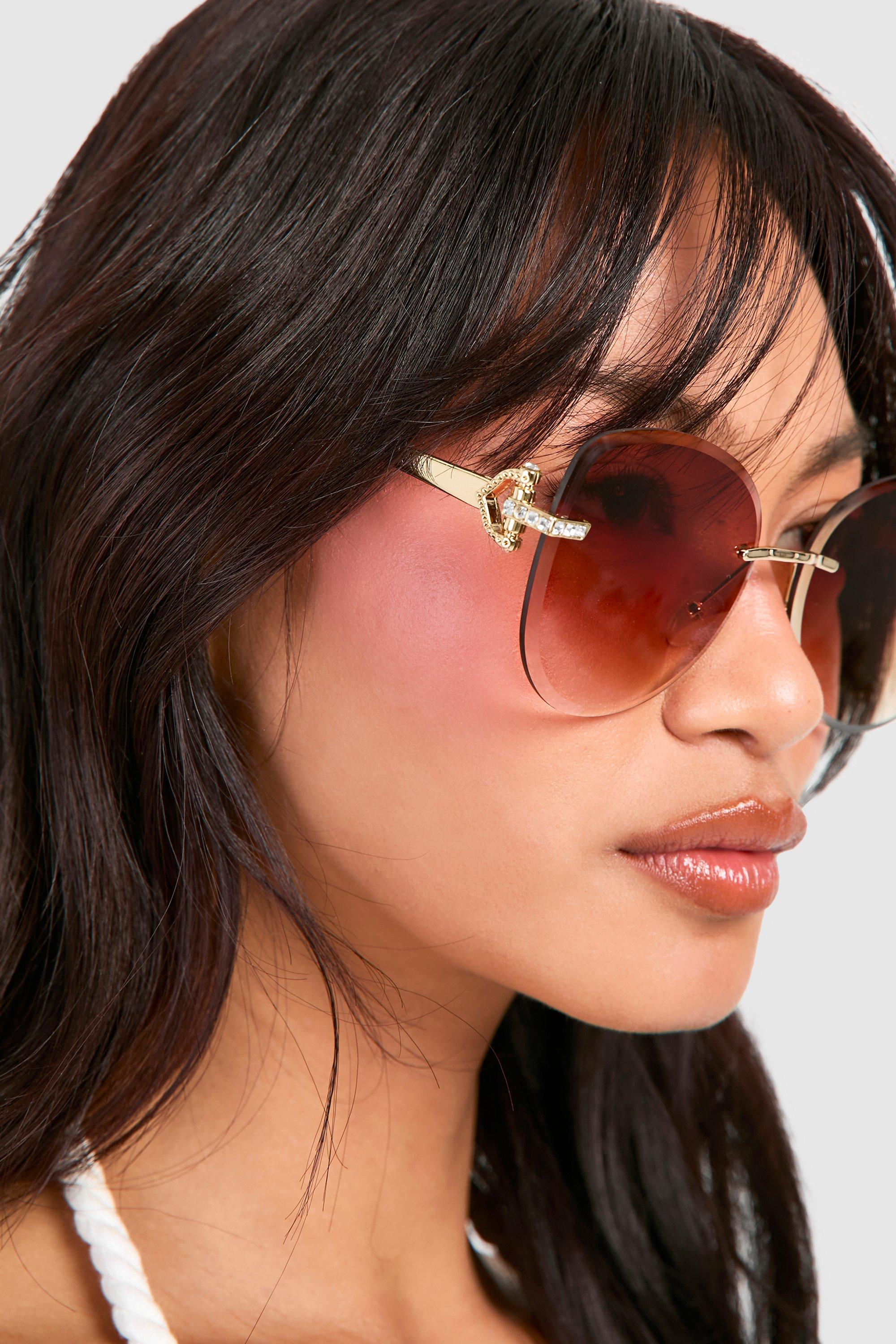 Image of Frameless Tinted Frame Sunglasses, Metallics