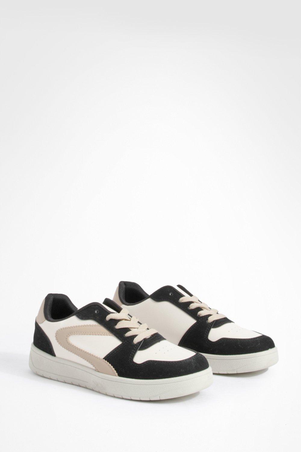 Image of Chunky Contrast Panel Trainers, Nero