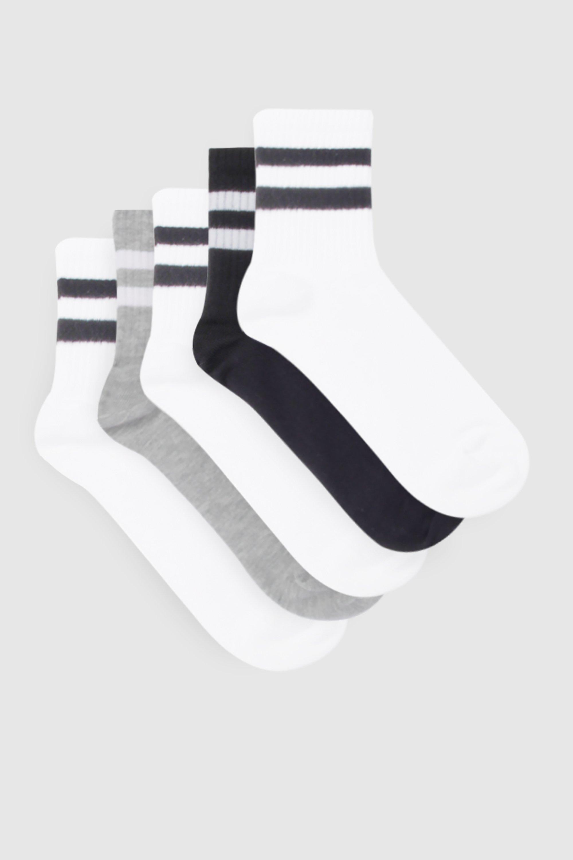Image of 5 Pack Striped Ankle Socks, Multi