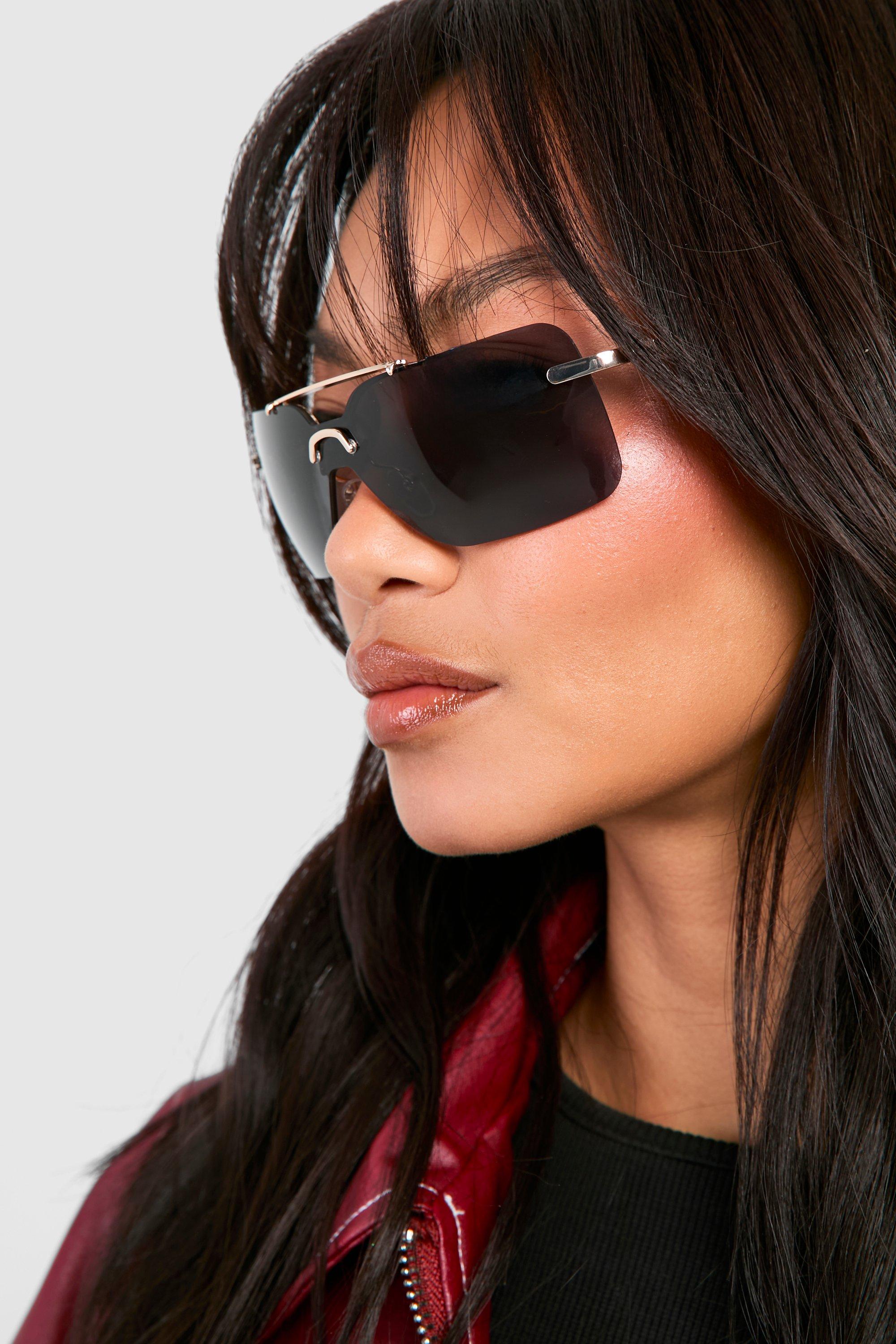 Image of Visor Metal Frame Sunglasses, Metallics
