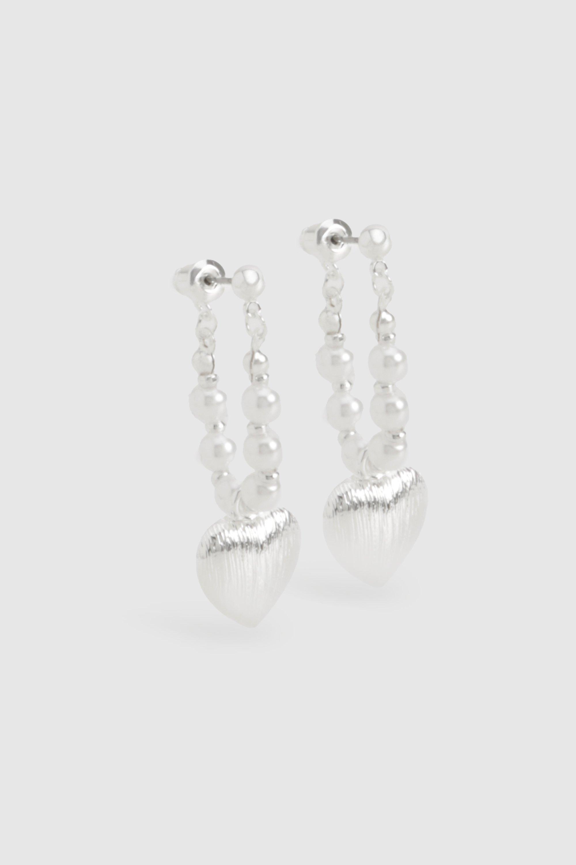 Image of Pearl Heart Earring, Grigio