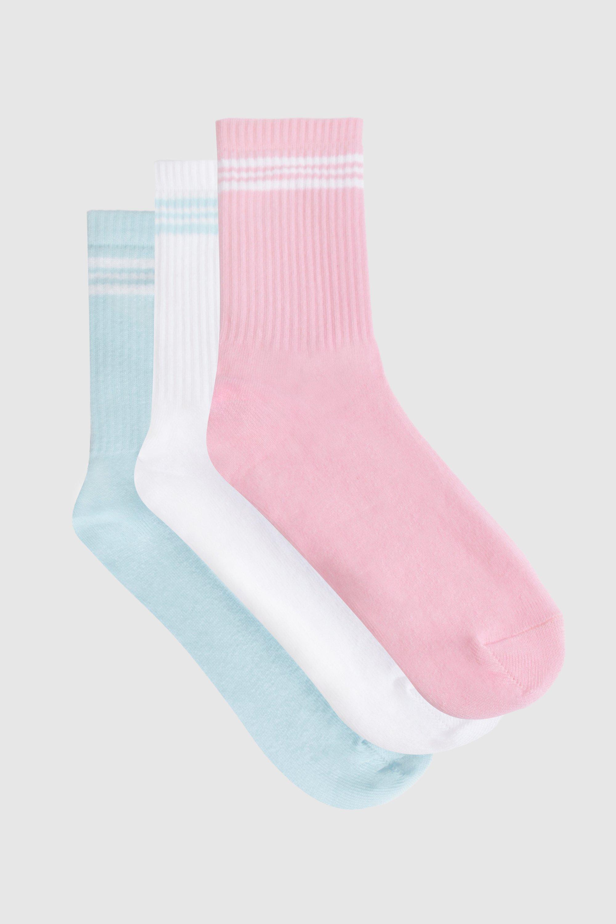 Image of Striped Sports Sock 3 Pack, Multi