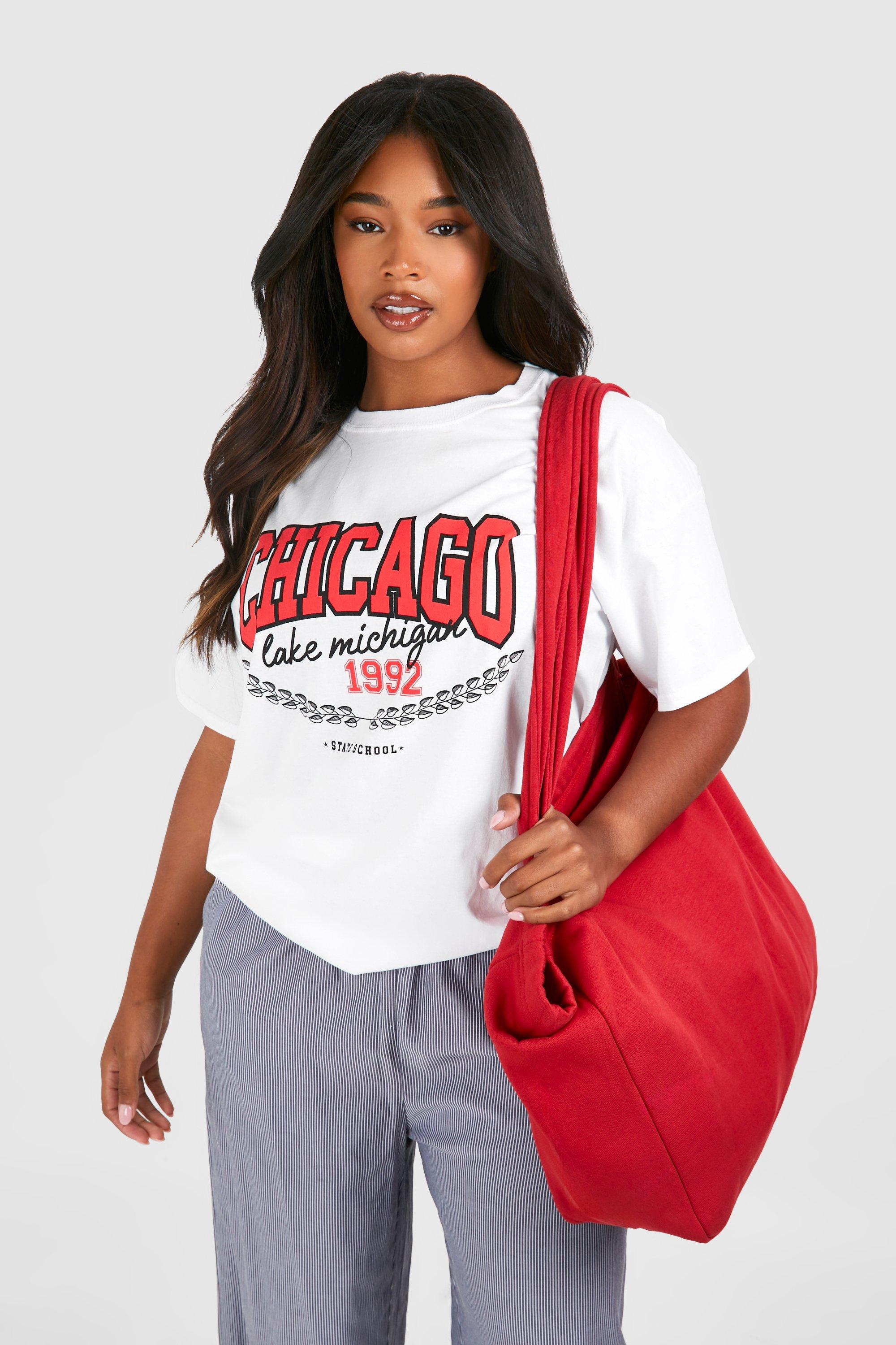 Image of Plus Chicago Printed T-shirt, Bianco