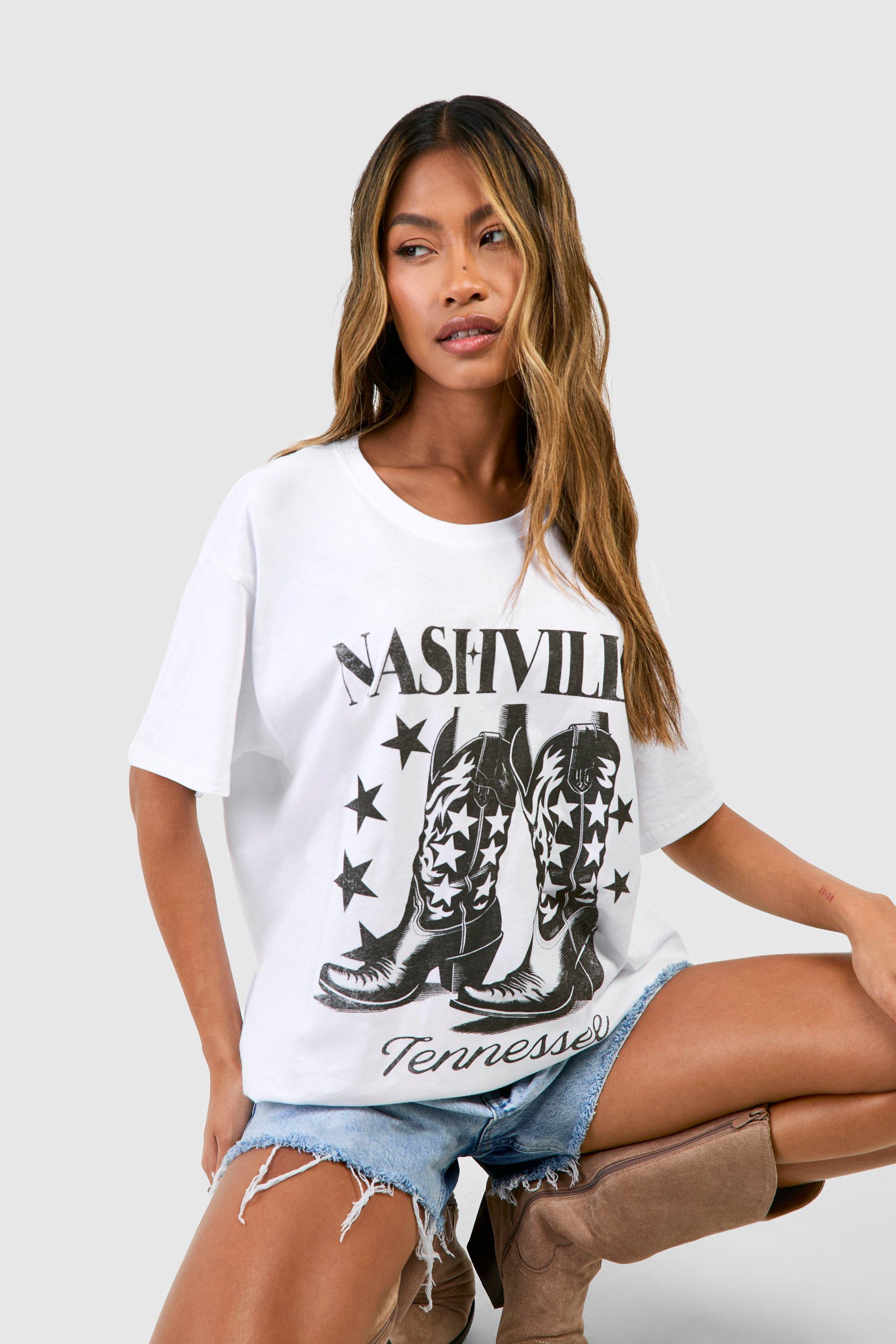 Image of Nashville Oversized T-shirt, Bianco
