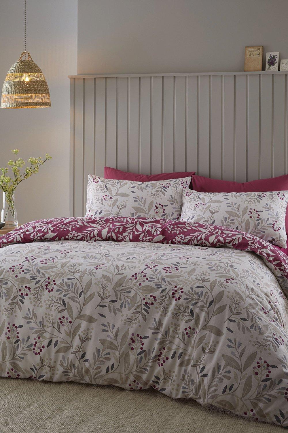 Picture of Brushed Lingonberry Floral Double Duvet Set