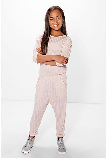 Girls Ribbed Jumpsuit