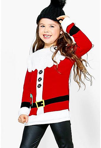 Girls Santa Outfit Christmas Jumper
