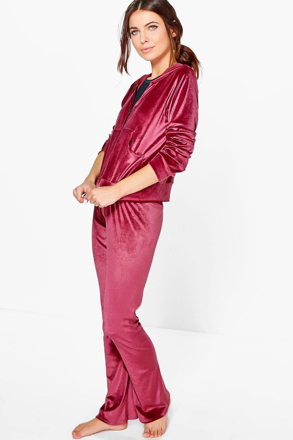 velvet hoodie tracksuit