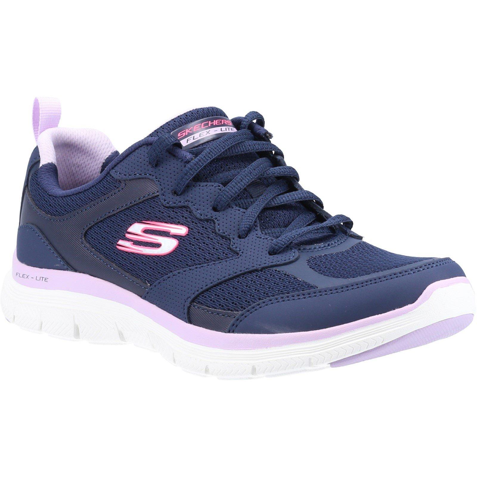 Skechers Women's 'Flex Appeal 4.0 Active Flow' Leather Trainers|Size: 4|navy