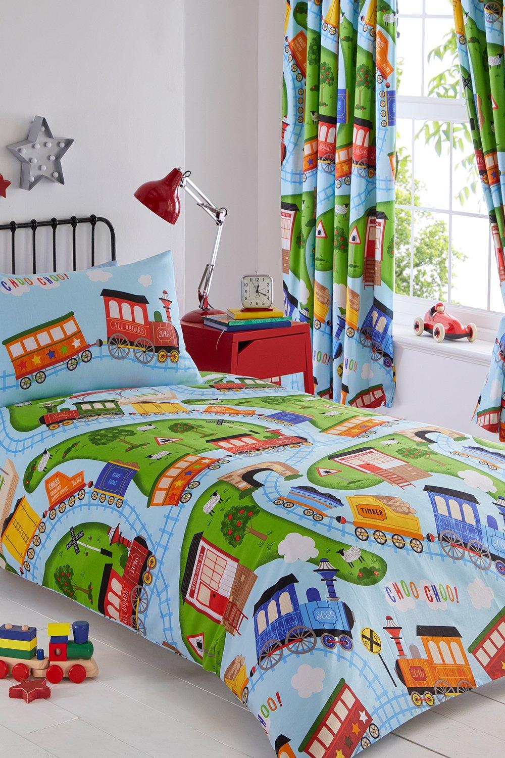 Portfolio Home Trains Duvet Cover Set|Size: Single