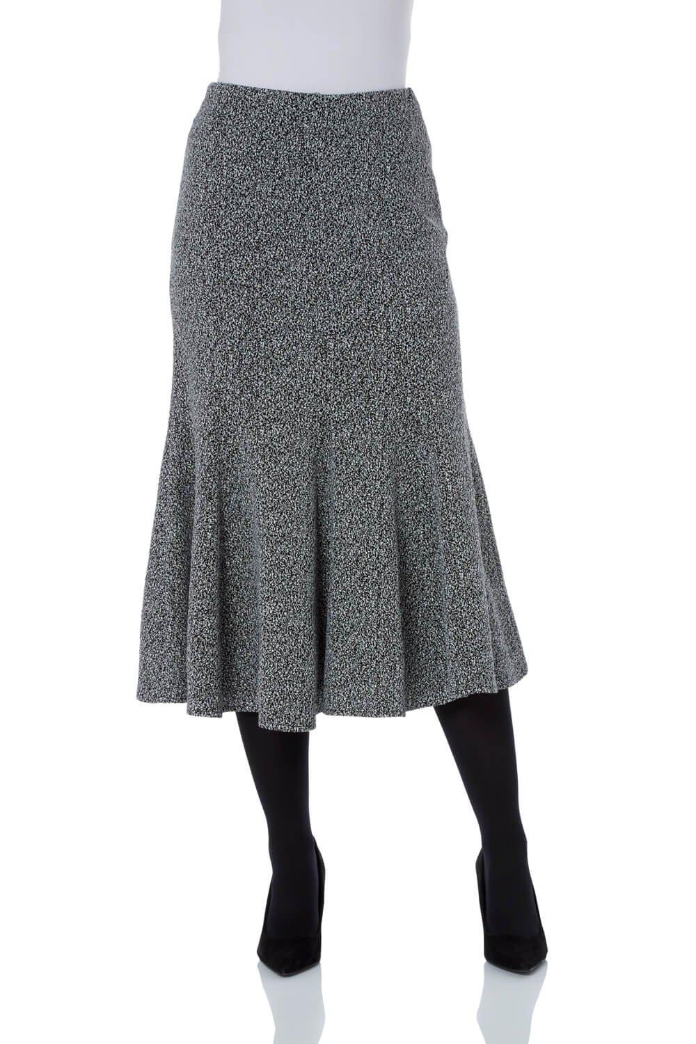 Roman Women's Texture Flared Skirt|Size: 12|grey