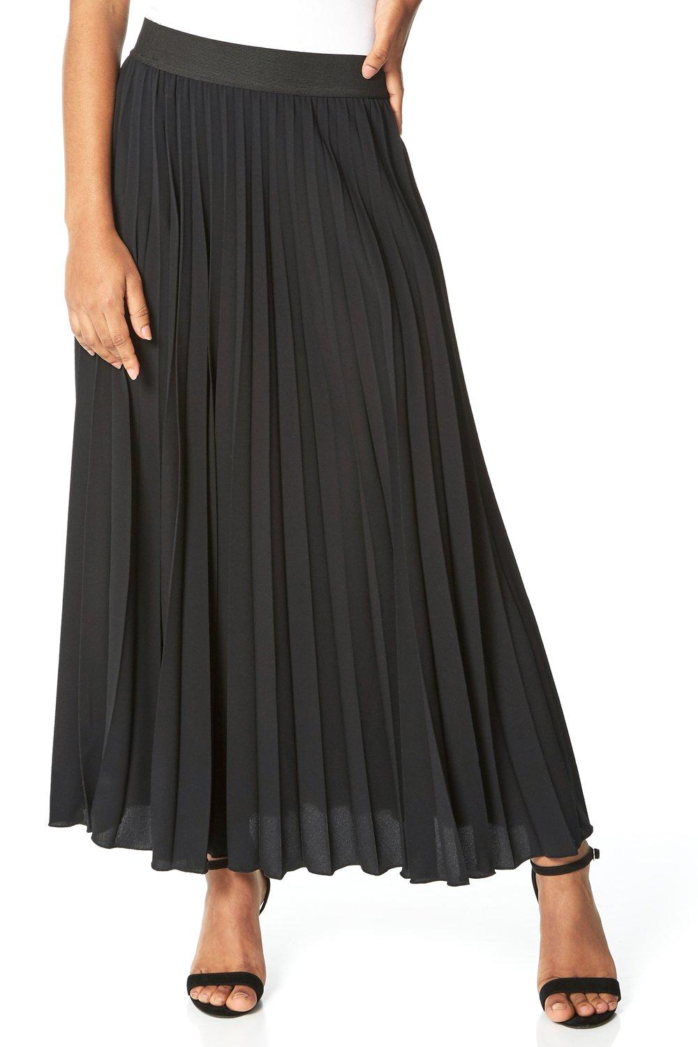 Roman Women's Pleated Maxi Skirt|Size: 10|black