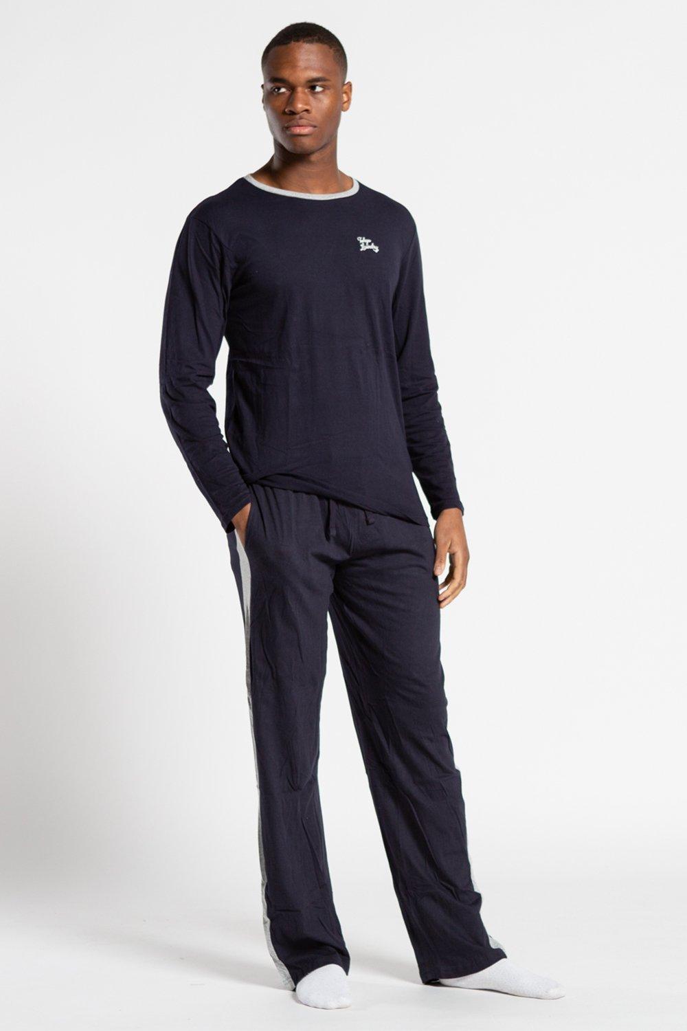 Tokyo Laundry Men's Cotton 2-Piece Long Sleeve Top and Bottoms Loungewear Set|Size: M|dark navy