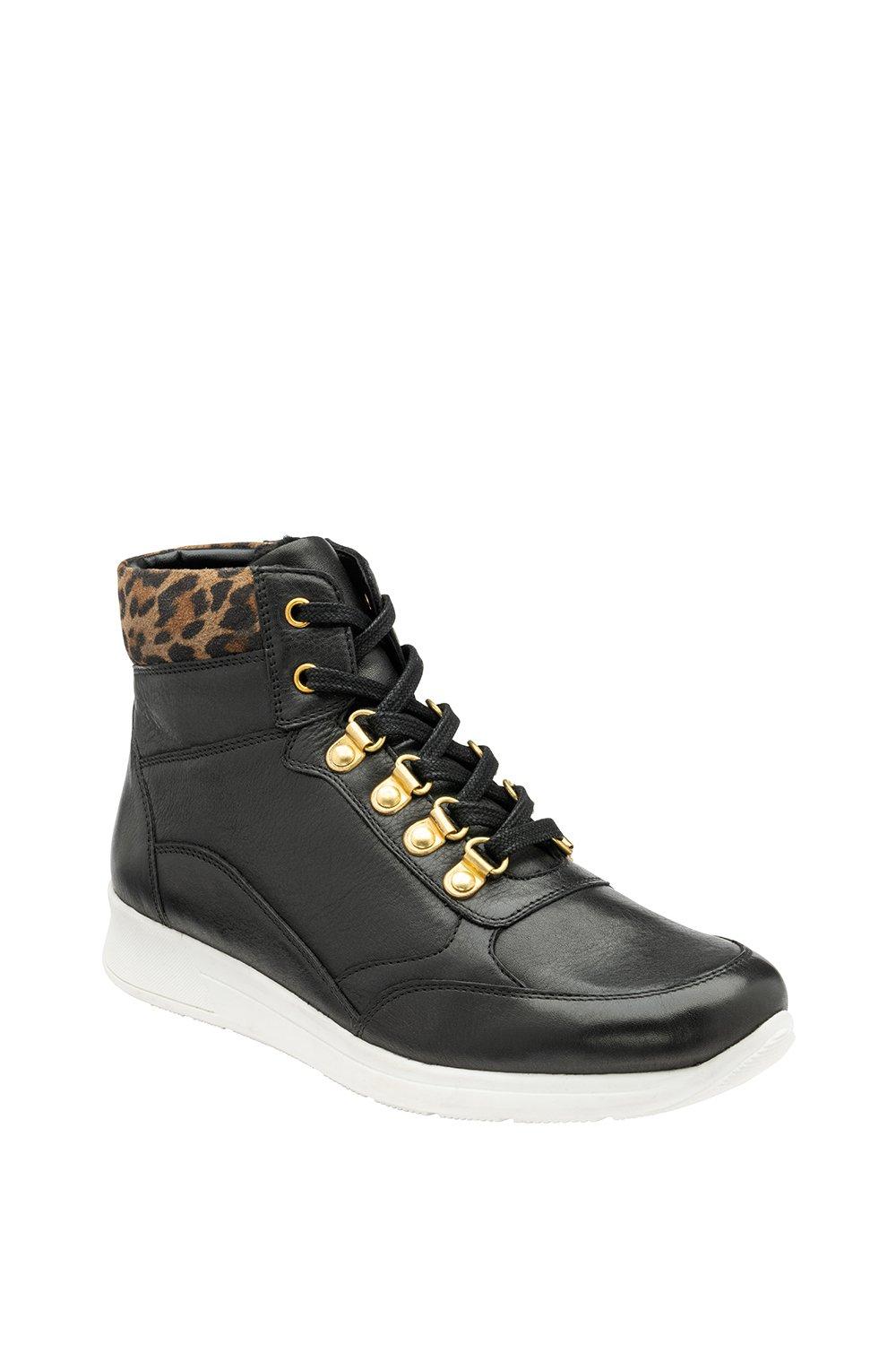 'Saskia' Leather High Top Trainers