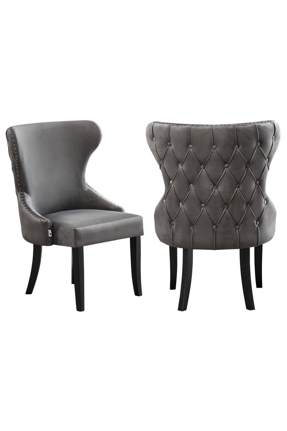 Set of 2 'Mayfair Velvet Dining Chairs' Upholstered Dining Room Chairs